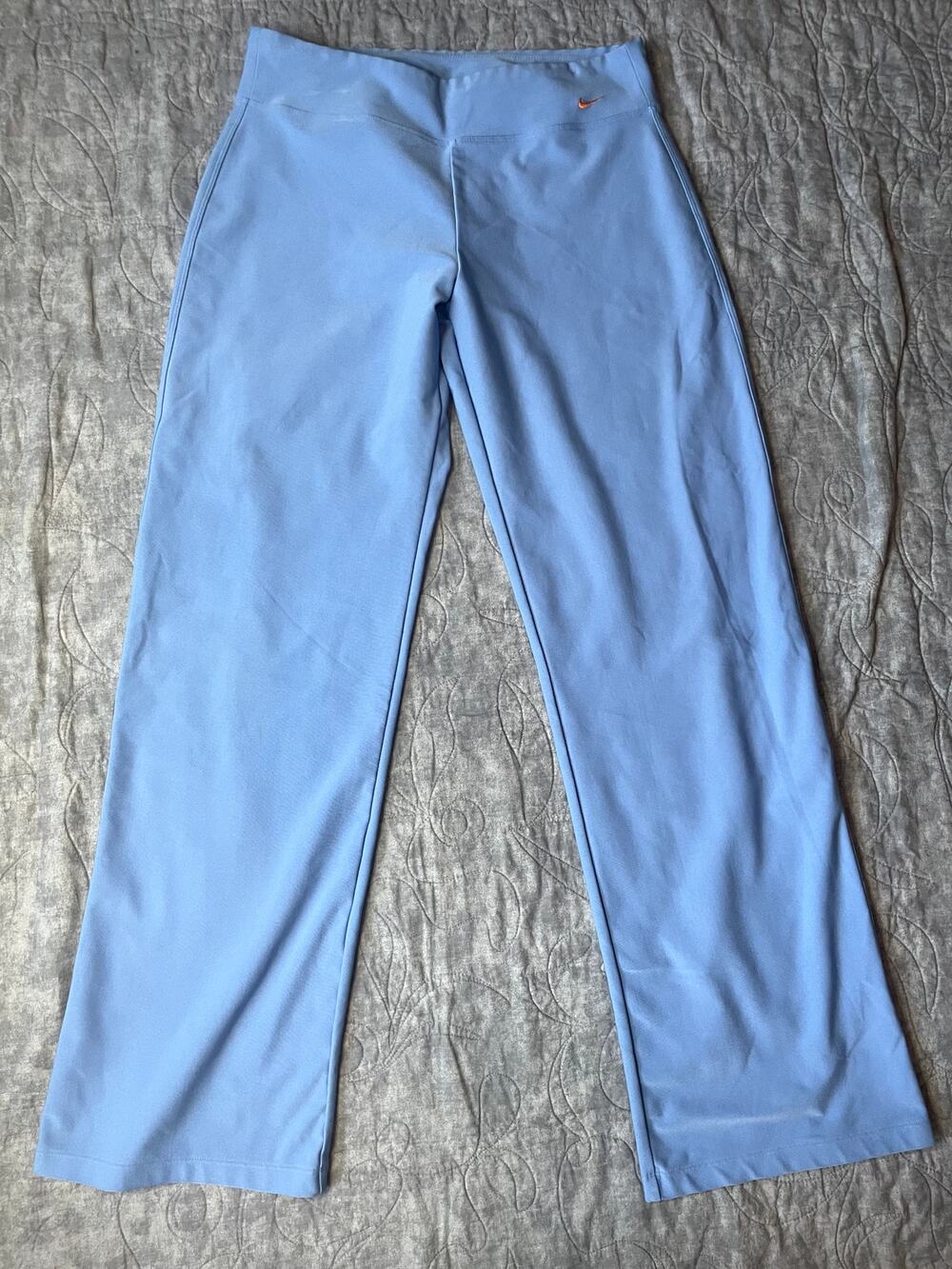 Nike Dri-FIT Sky Blue High-Waisted Wide-Leg Lounge Pants Size Medium - Picture 1 of 5
